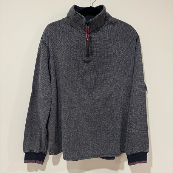 Robert Graham long sleeve grey quarter zip sweater pullover shirt size large - Picture 4 of 6